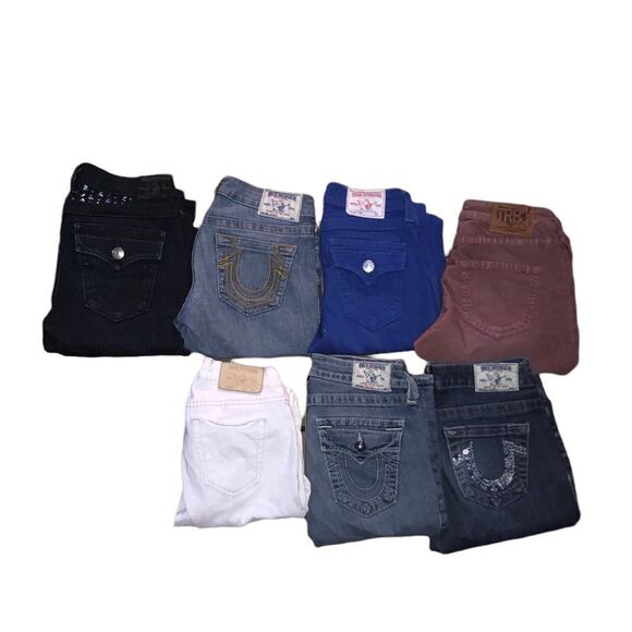 Lot of 7 True Religion Jeans Size 26 - Picture 1 of 7